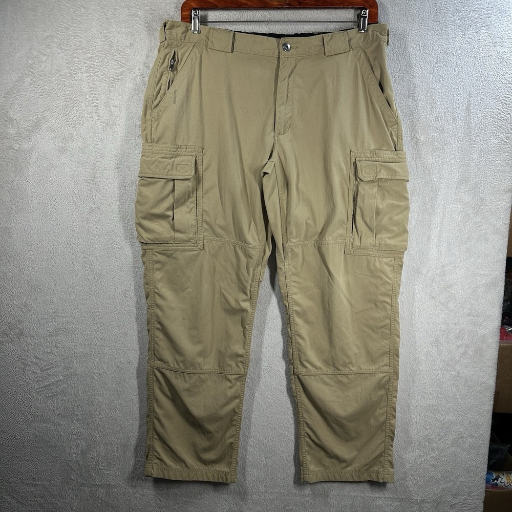 Duluth Dry on the Fly Cargo Pants Mens XL 32" Inseam Brown Nylon Fishing Hiking